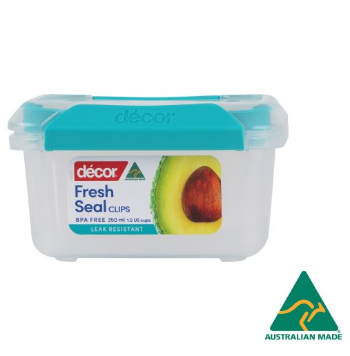 OBLONG CONTAINER WITH CLIP LIDS 350ML