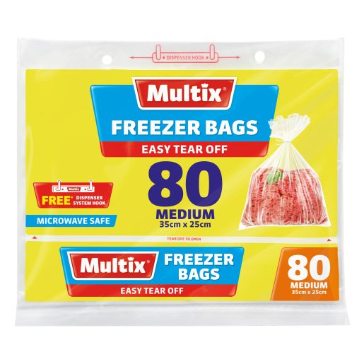 TEAROFF MEDIUM FREEZER BAGS 80S