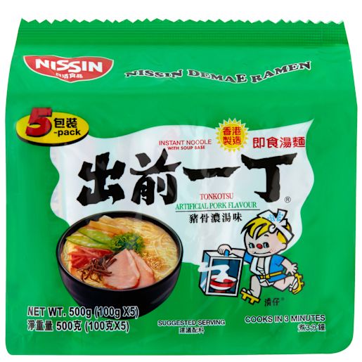 TONKOTSU INSTANT NOODLE 5X100GM