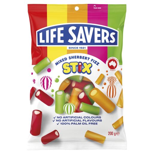 MIXED SHERBERT FIZZ STIX 200GM