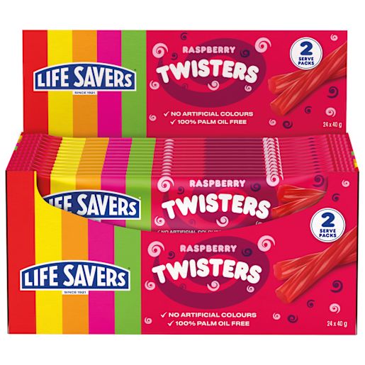 RASPBERRY TWISTERS 40GM