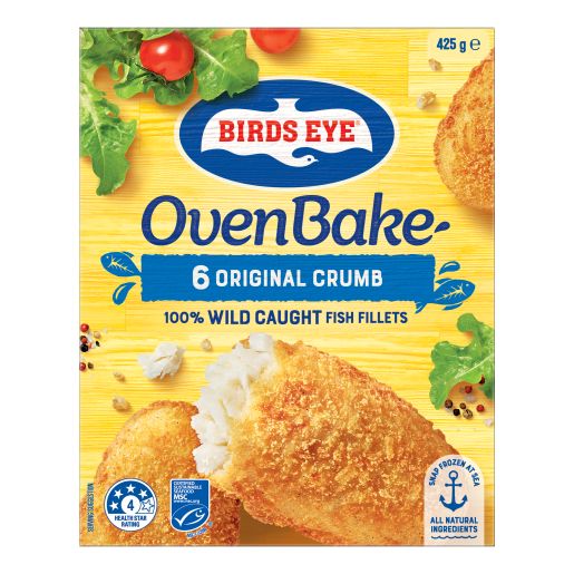 OVEN BAKE ORIGINAL CRUMBED FISH FILLET 425GM