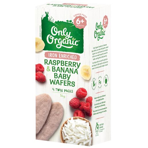 RASPBERRY & BANANA BABY WAFERS 16GM