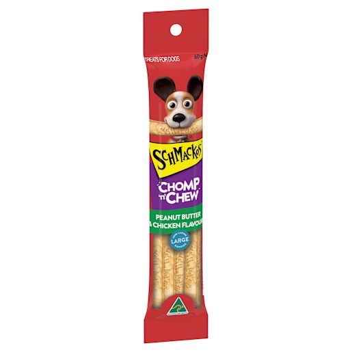 PEANUT BUTTER CHICKEN CHOMP N CHEW LARGE DOG 60GM