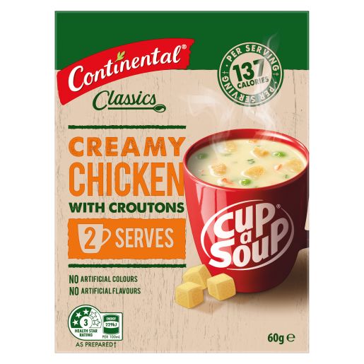 CROUTONS CREAMY CHICKEN CUP-A-SOUP 2 SERVES 60GM