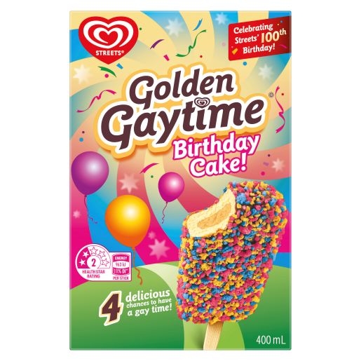 BIRTHDAY CAKE GOLDEN GAYTIME MULTI PACK 4S