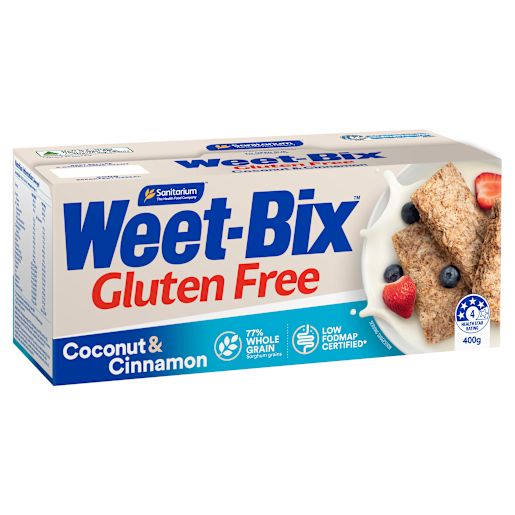 WEET BIX COCONUT & CINNAMON GLUTEN FREE WHEAT BISCUIT CEREAL 400GM