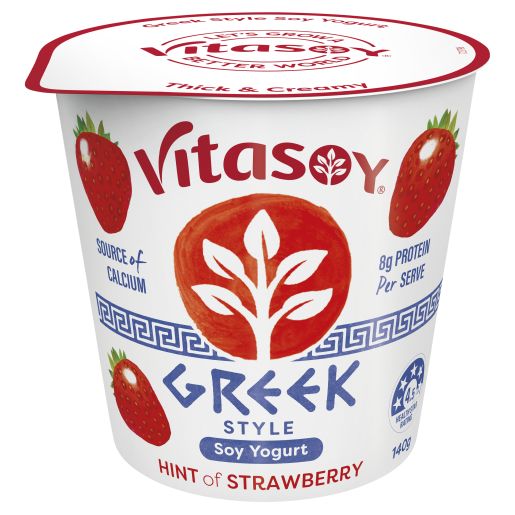 STRAWBERRY SOY GREEK YOGHURT 140GM