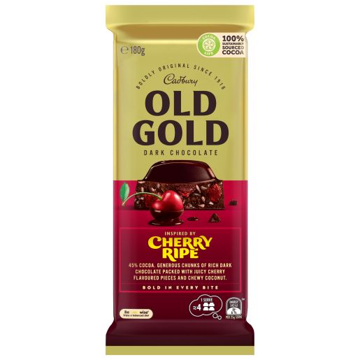 OLD GOLD CHERRY RIPE CHOCOLATE 180GM