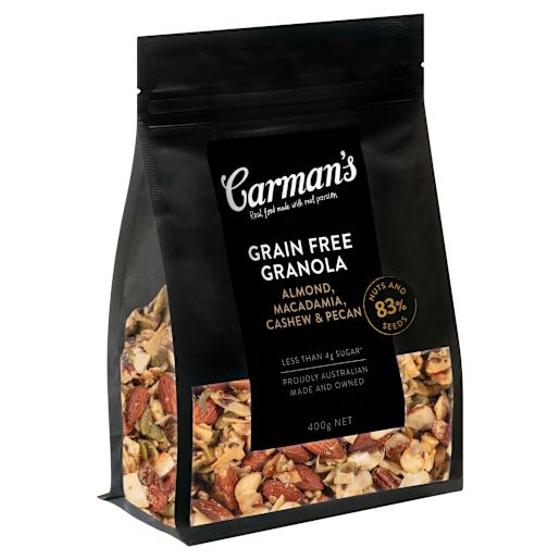 ALMOND MACDAMIA CASHEW & PECAN GRAIN FREE GRANOLA 400GM