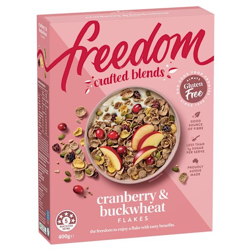 CRAFTED BLENDS CRANBERRY & BUCKWHEAT FLAKES CEREAL 400GM