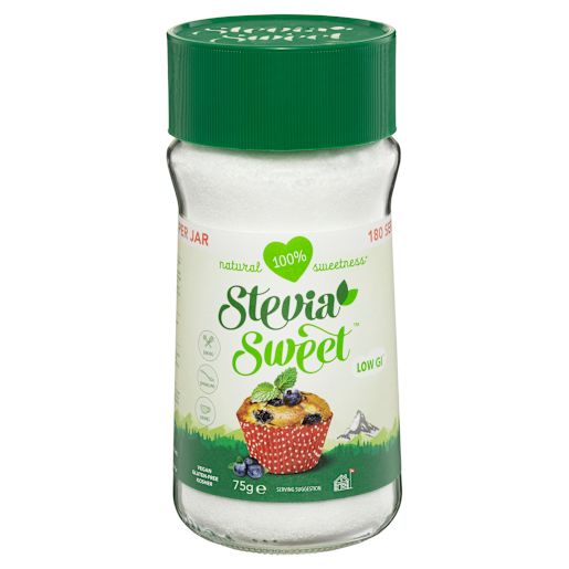 STEVIA SWEETENERS GRANULATED JAR 75GM