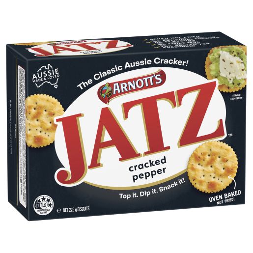 CRACKERS JATZ CRACKED PEPPER 225GM