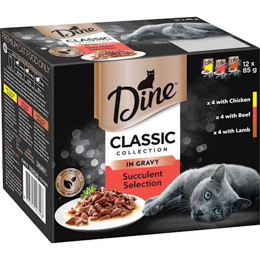 CLASSIC COLLECTION MEAT CHUNKS IN GRAVY CAT FOOD 12X85GM