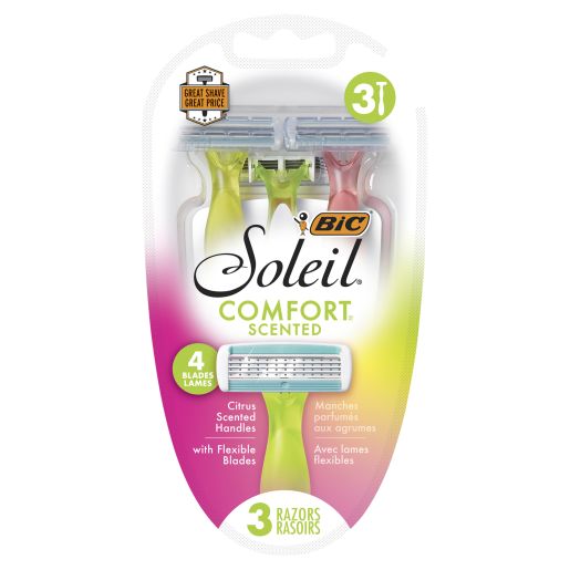 SOLEIL COMFORT SCENTED RAZORS 3PK