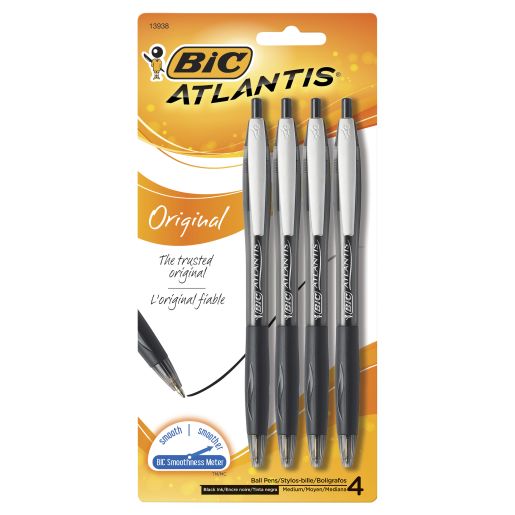 ALANTIS RETRECTABLE BLACK PEN 4PK