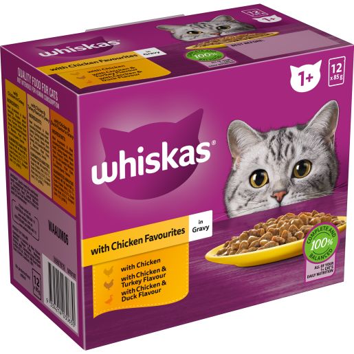 FAVOURITE WITH CHICKEN MVMS  WET CAT FOOD 12X85GM