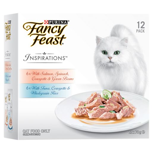 FANCY FEAST INSPIRATIONS SALMON & TUNA CAT FOOD 12X70GM