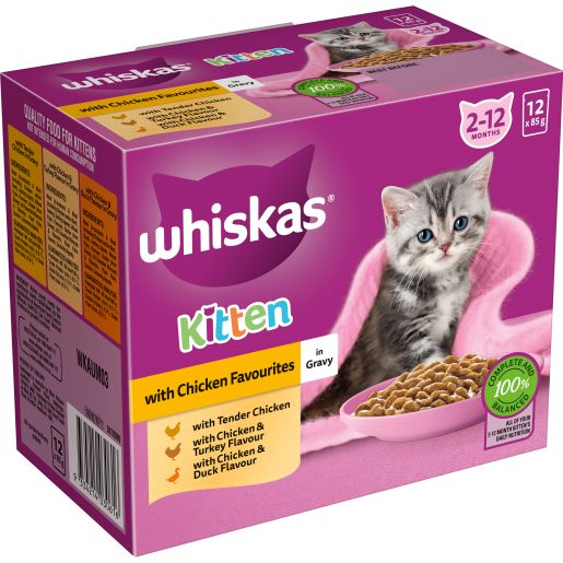 FAVOURITE KITTEN WITH CHICKEN  WET CAT FOOD MVMS 12X85GM