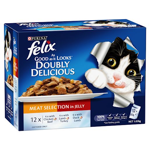 FELIX DOUBLE DELICIOUS AGAIL MEAT SELECTION 12X85GM