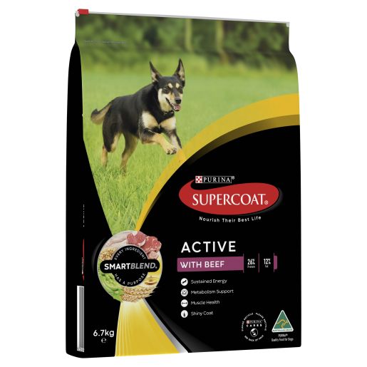 SUPERCOAT ADULT ACTIVE BEEF PET FOOD 6.7KG