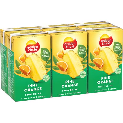 PINEAPPLE ORANGE JUICE 6 PACK 6X250ML