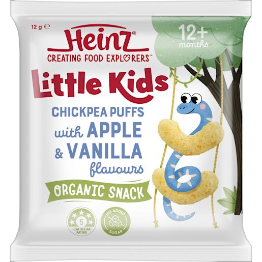 CHICKPEA PUFFS WITH APPLE & VANILLA LITTLE KIDS SNACK 12GM