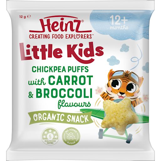 CHICKPEA PUFFS WITH CARROT & BROCCOLI LITTLE KIDS SNACK 12GM