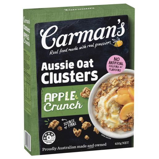 APPLE AUSSIE CRUNCHY OAT CLUSTERS CEREAL 450GM