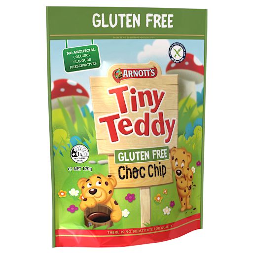 GLUTEN FREE CHOCOLATE CHIP TINY TEDDIES 120GM