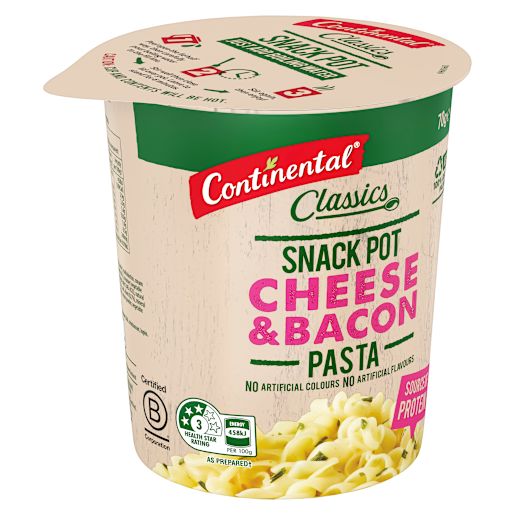 CHEESE & BACON PASTA SNACK POT 70GM