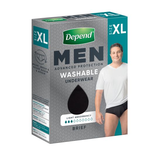 EXTRA LARGE BLACK MENS REUSABLE BRIEF 1PK