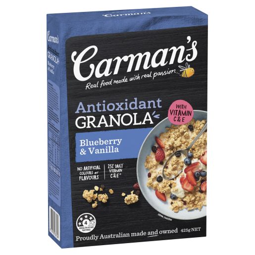 BLUEBERRY & VANILLA ANTIOXIDANT GRANOLA 425GM