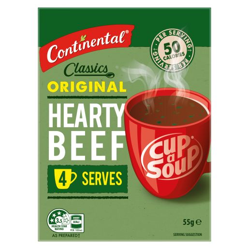 HEARTY BEEF CUP-A-SOUP 4 SERVES 55GM