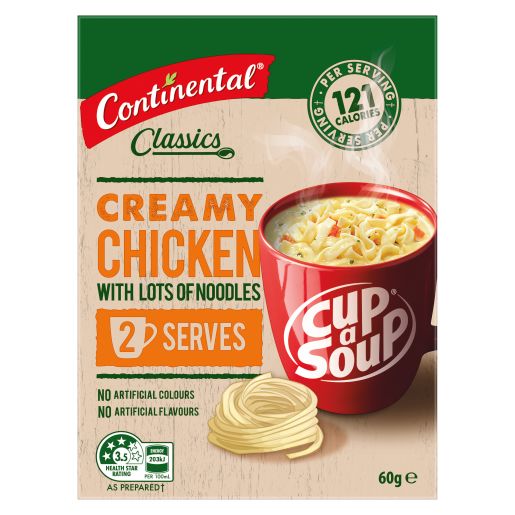 CREAM OF CHICKEN LOTS-A-NOODLES SOUP 2 SERVES 60GM