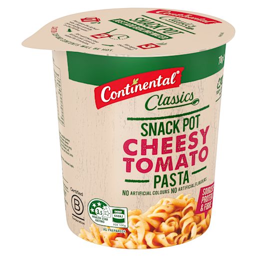 CHEESY TOMATO PASTA SNACK POT 70GM