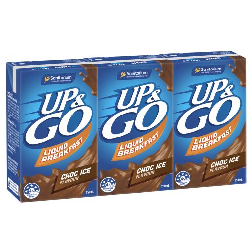 CHOCOLATE ICE UP&GO LIQUID BREAKFAST 3 PACK 3X250ML