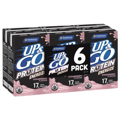 UP&GO PROTEIN ENERGIZE STRAWBERRY LIQUID BREAKFAST 6X250ML