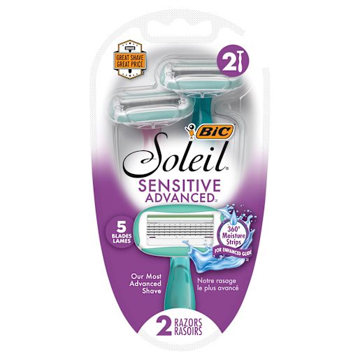 SOLEIL SENSITIVE ADVANCED RAZORS 2PK