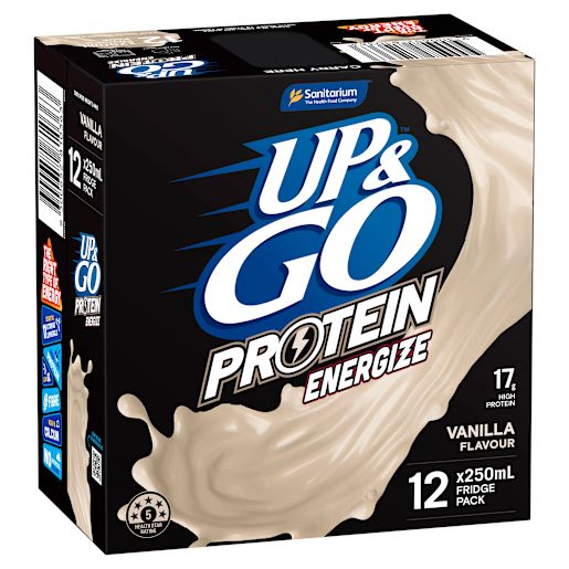 UP&GO PROTEIN ENERGIZE VANILLA LIQUID BREAKFAST 12X250M