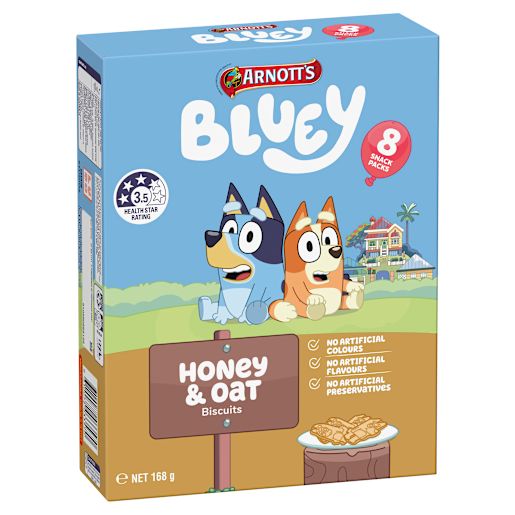 BLUEY BISCUITS HONEY & OAT MULTIPACK 168GM