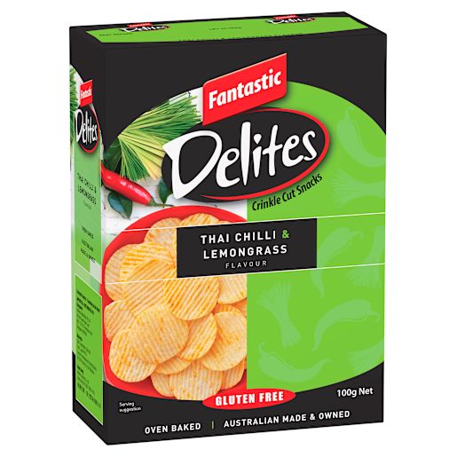 DELITES THAI CHILLI LEMONGRASS RICE SNACKS 100GM