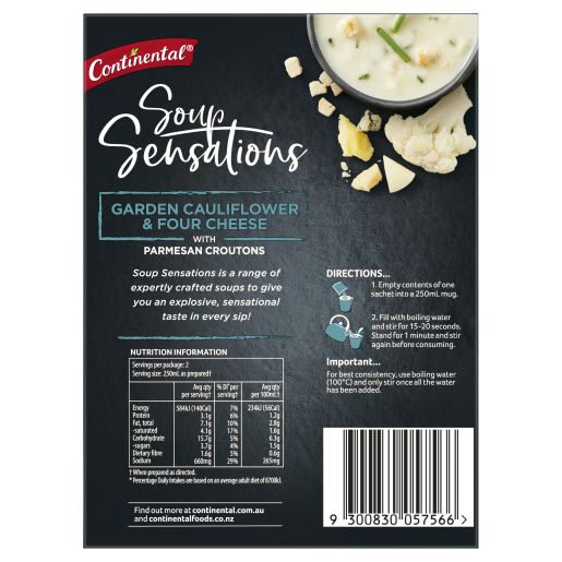 CAULIFLOUR & CHEESE SOUP SENSATIONS 62GM