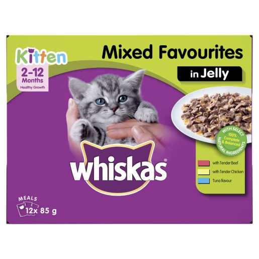 MIXED FAVOURITES IN JELLY KITTEN 2-12 MONTHS 12X85GM