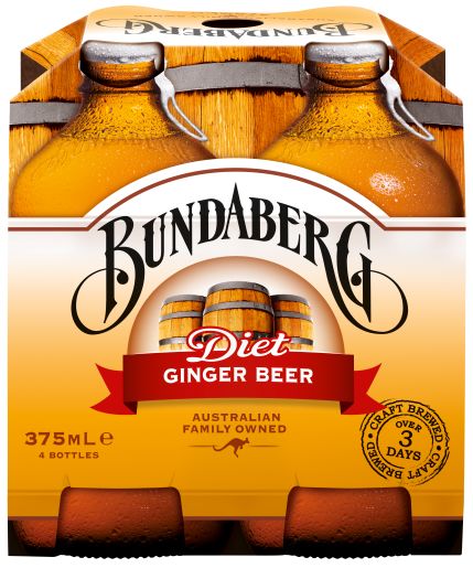 DIET GINGER BEER SOFTDRINK 4X375ML