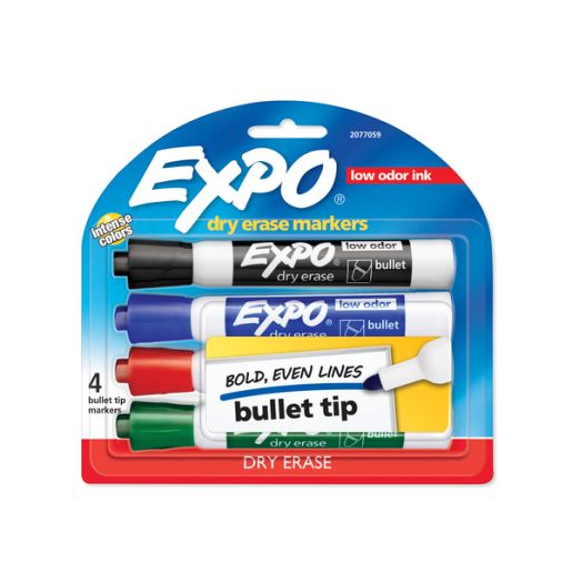 4CT BULLET WHITEBOARD MARKER 4PK