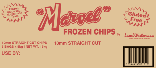 STRAIGHT CUT CHIPS 10MM 15KG