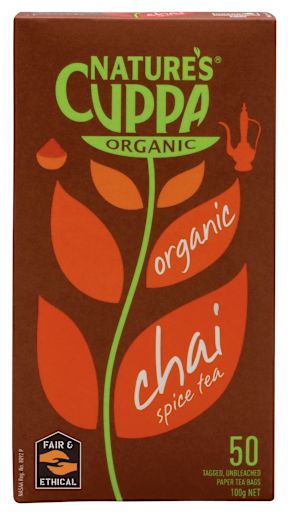 ORGANIC CHAI SPICE TEA BAGS 50S