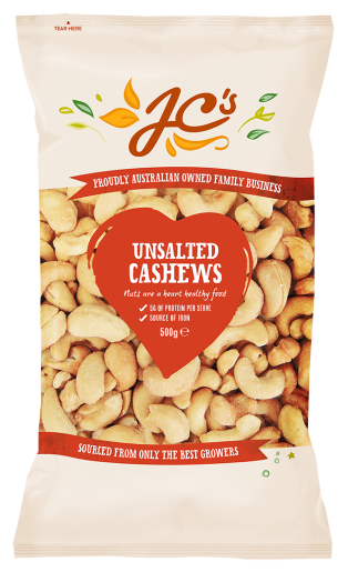 UNSALTED CASHEWS 500GM