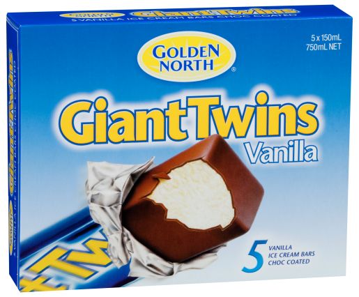 GIANT TWINS VANILLA ICE CREAM MULTI PACK 5X150ML